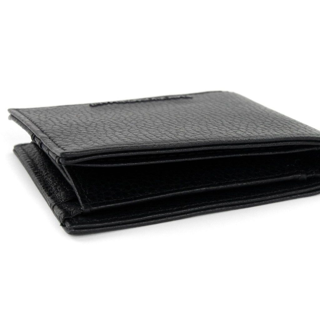 Emporio Armani Tumbled Leather Wallet With Coin Purse Black