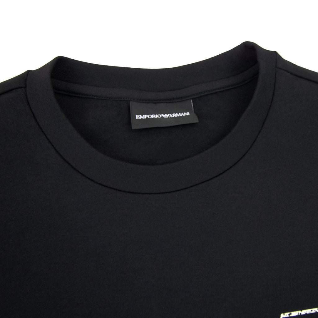 Emporio Armani Double-jersey Sweatshirt With Graffiti Logo Print Black