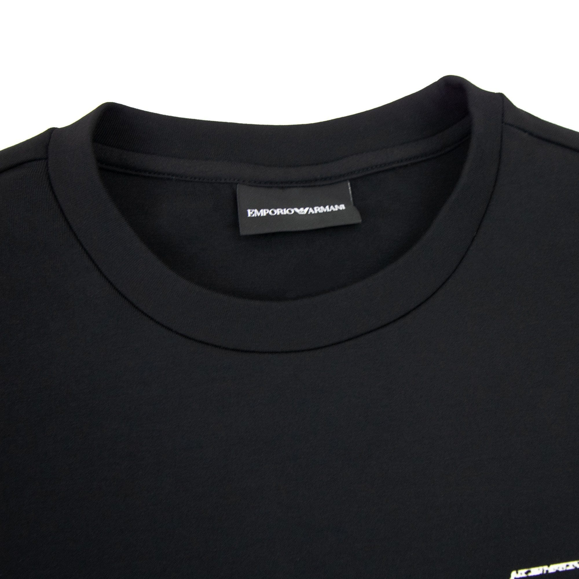 Emporio Armani Double-jersey Sweatshirt With Graffiti Logo Print Black