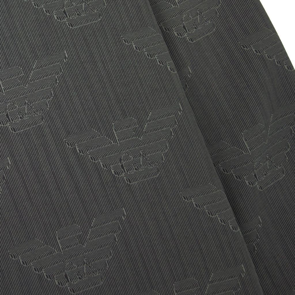 Emporio Armani Hooded Sweatshirt With All-over Op-art Eagle Grey