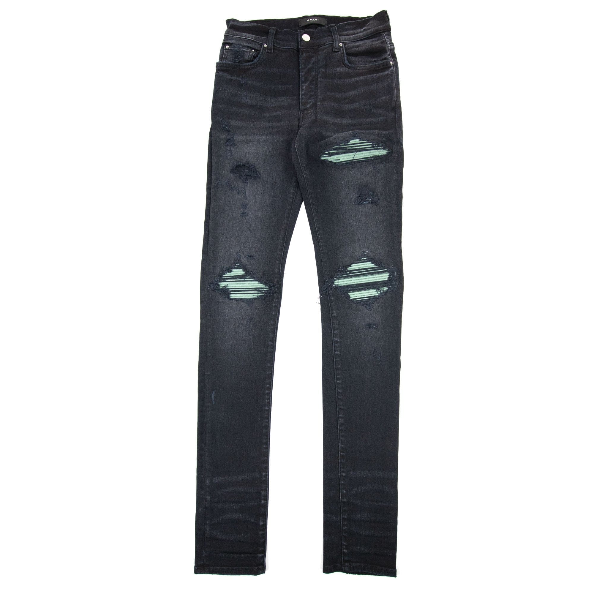 Amiri Mx1 Ultra Suede Slim-fit Stretch-denim Aged Black