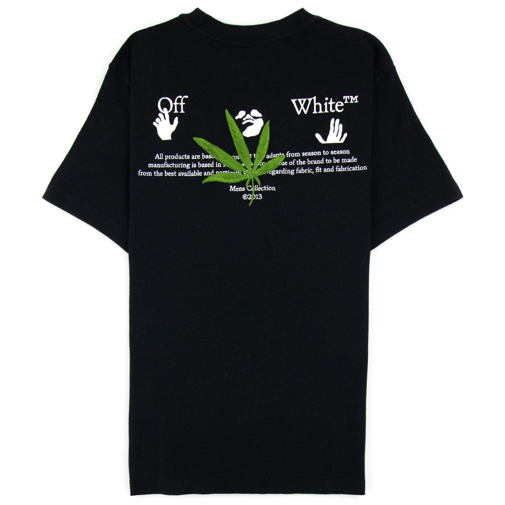 Off White High Weed Slim S/s T Shirt Black/green