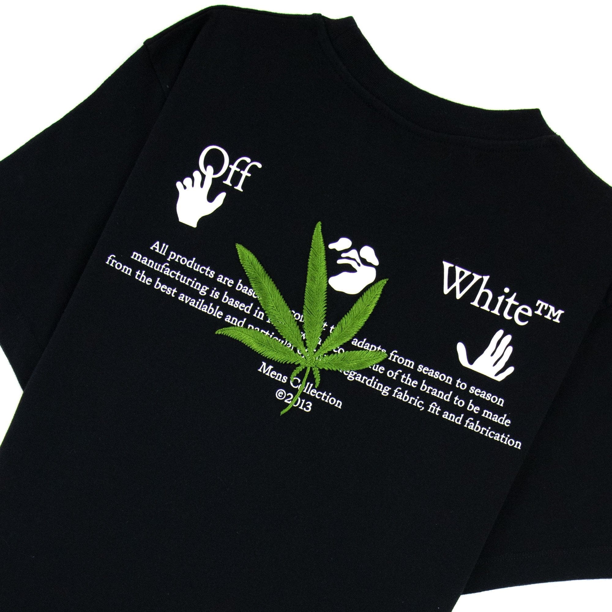 Off White High Weed Slim S/s T Shirt Black/green