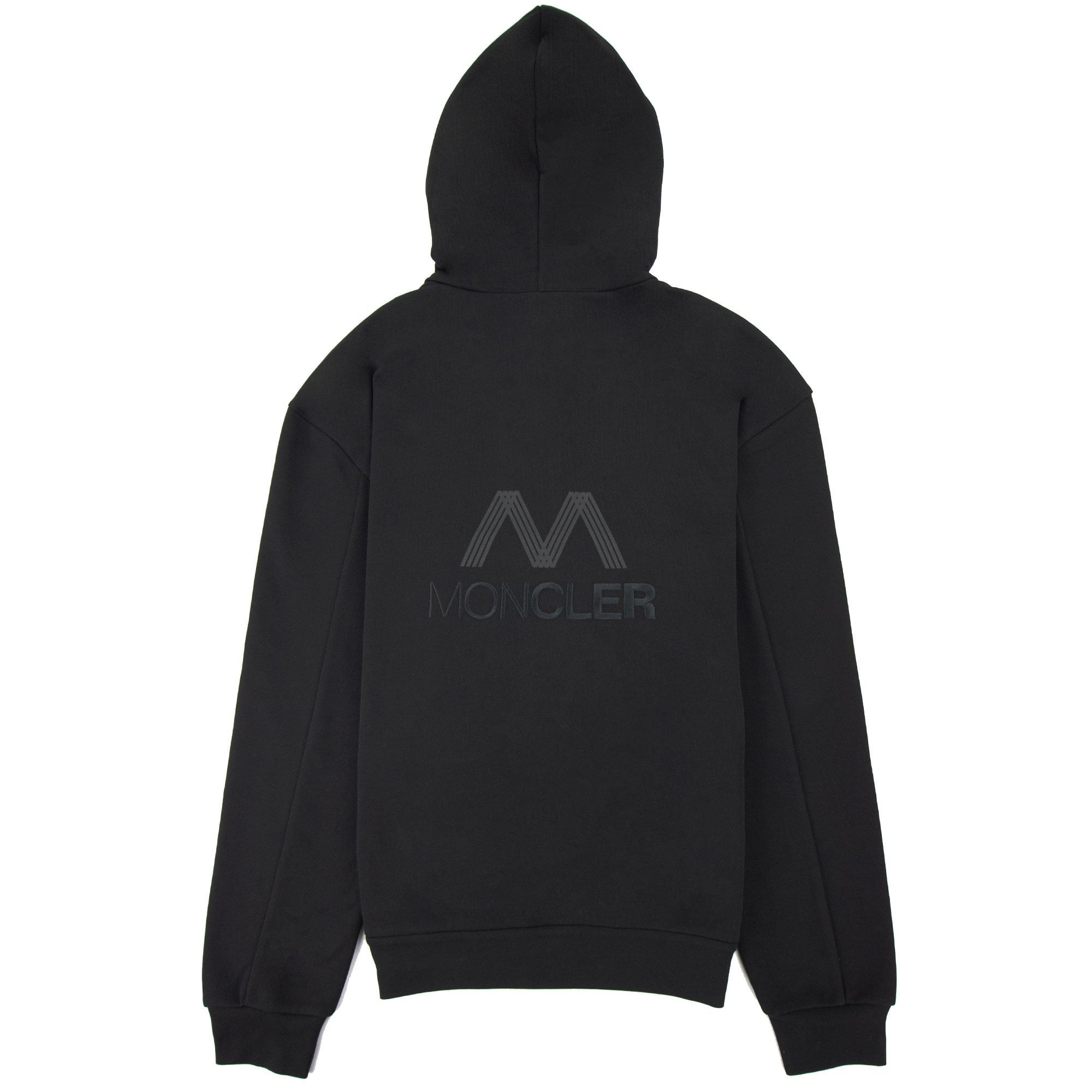 Moncler Tricolour Accent Zip-up Hoodie Black