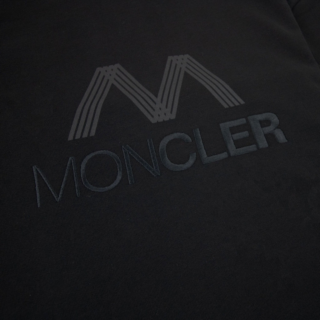 Moncler Tricolour Accent Zip-up Hoodie Black