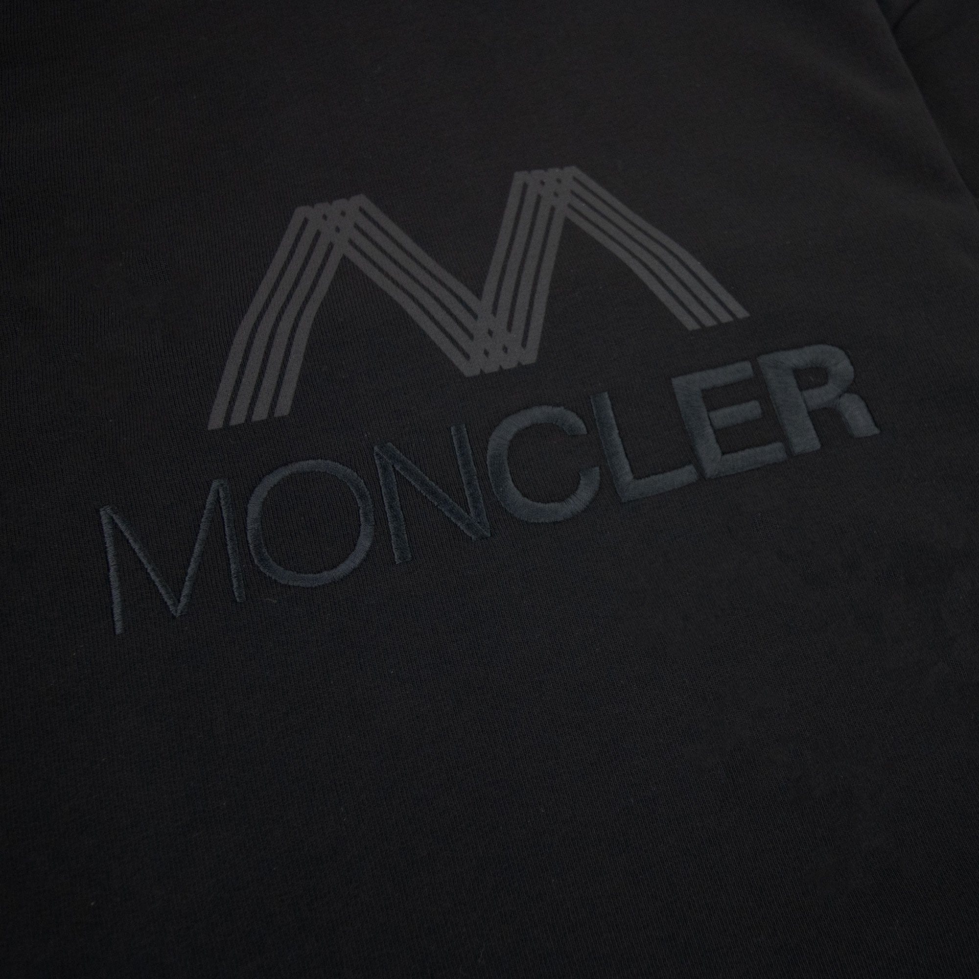 Moncler Tricolour Accent Zip-up Hoodie Black