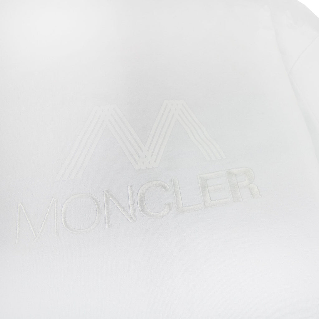 Moncler Tricolour Accent Zip-up Hoodie White