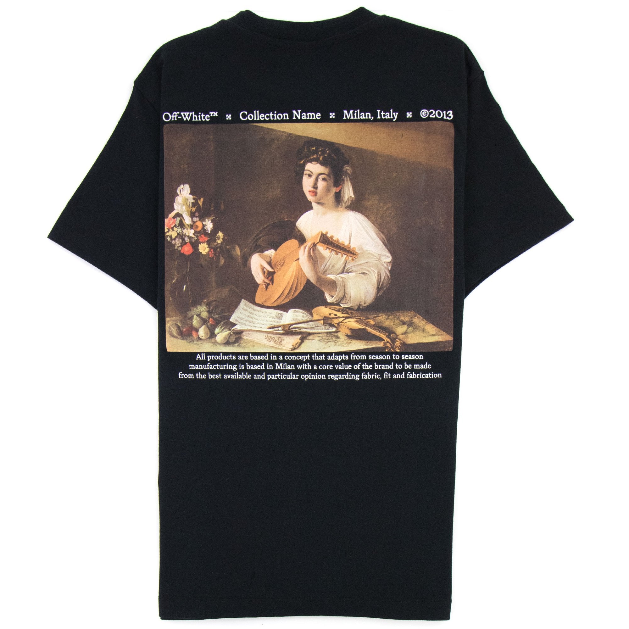 Off White Caravage Lute Slim S/s T Shirt Black/white