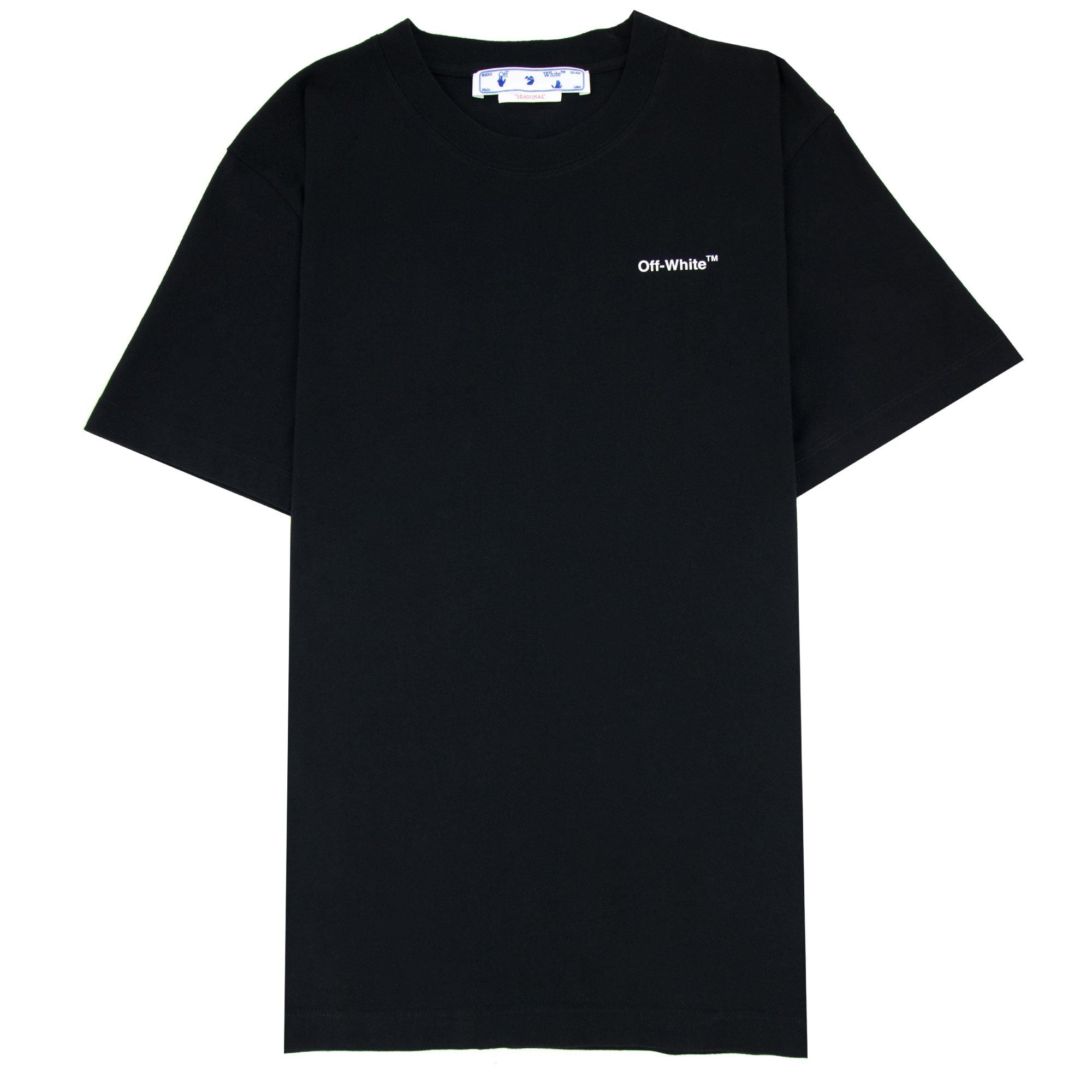 Off White Wave Diag Slim S/s T Shirt Black/white