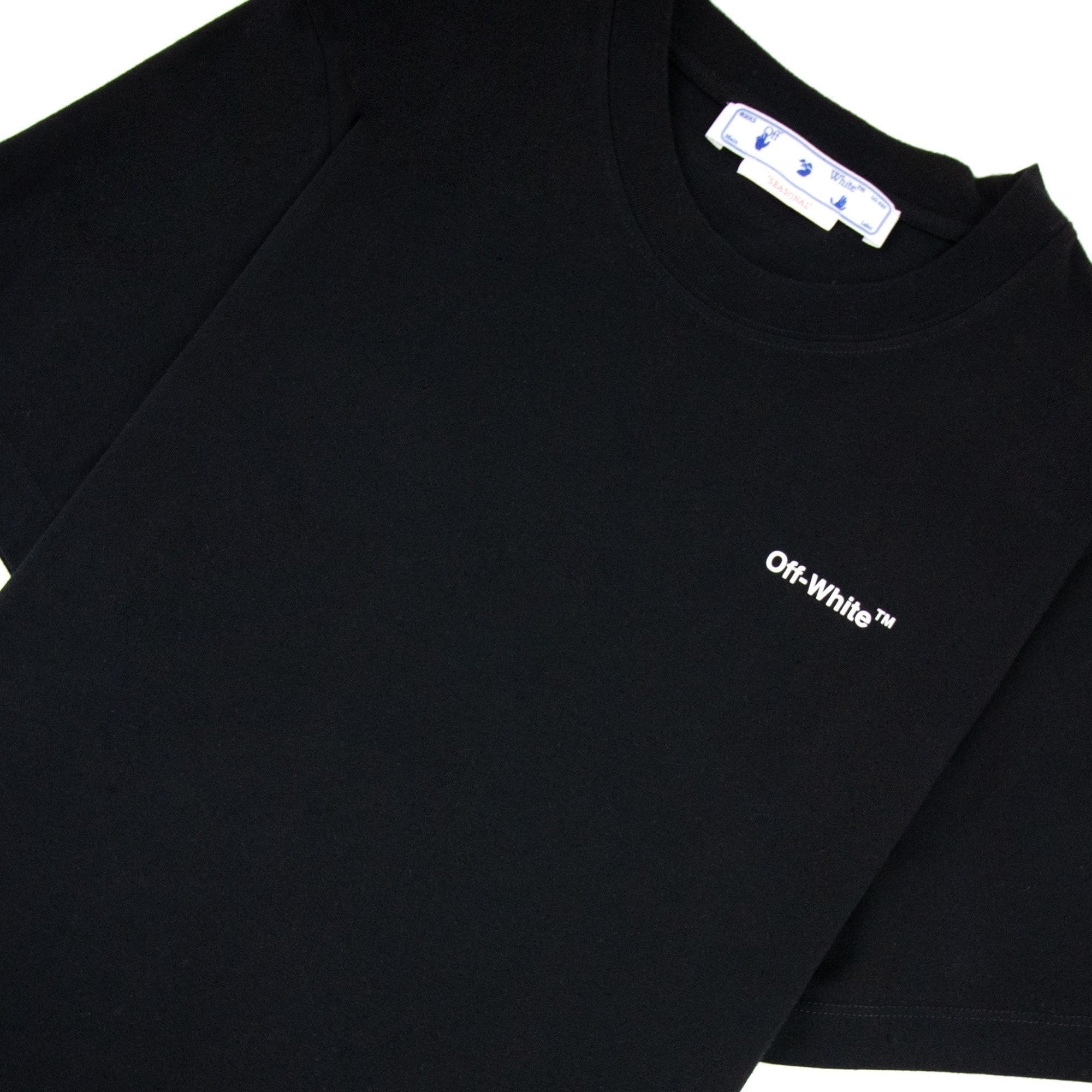 Off White Wave Diag Slim S/s T Shirt Black/white