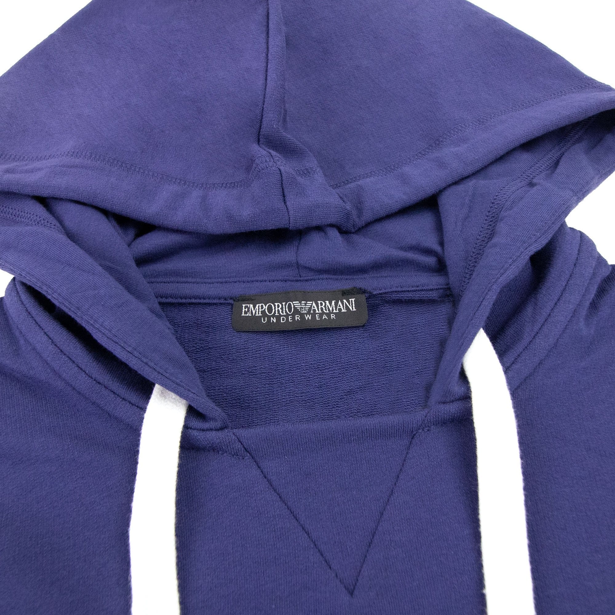 Emporio Armani Eagle Logo Hooded Sweater Blue