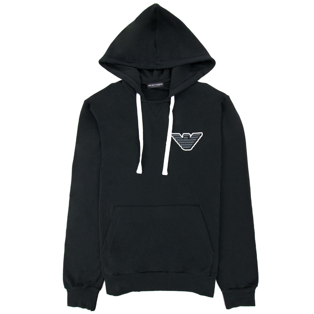 Emporio Armani Eagle Logo Hooded Sweater Black