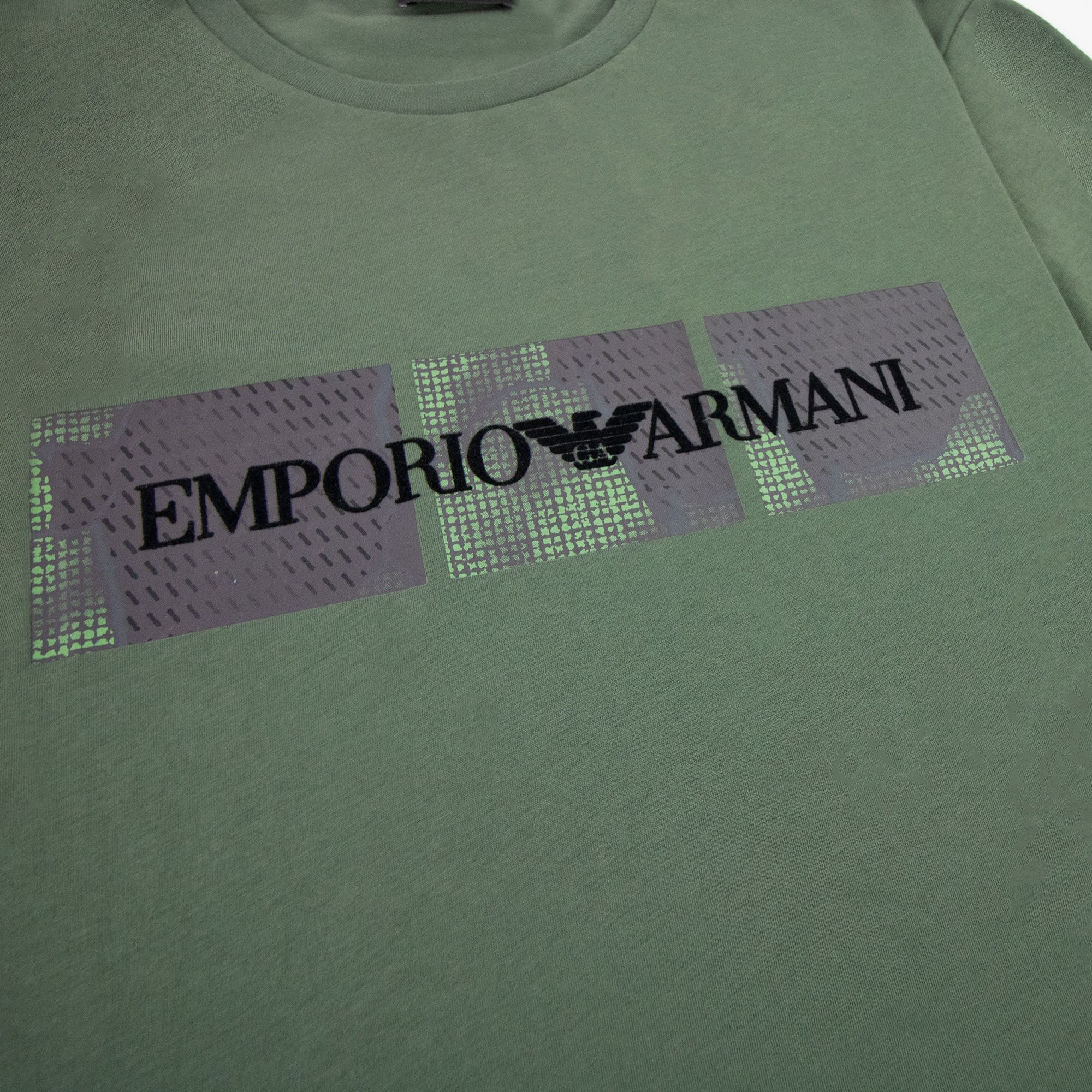 Emporio Armani Felt Logo Crew T-shirt Khaki