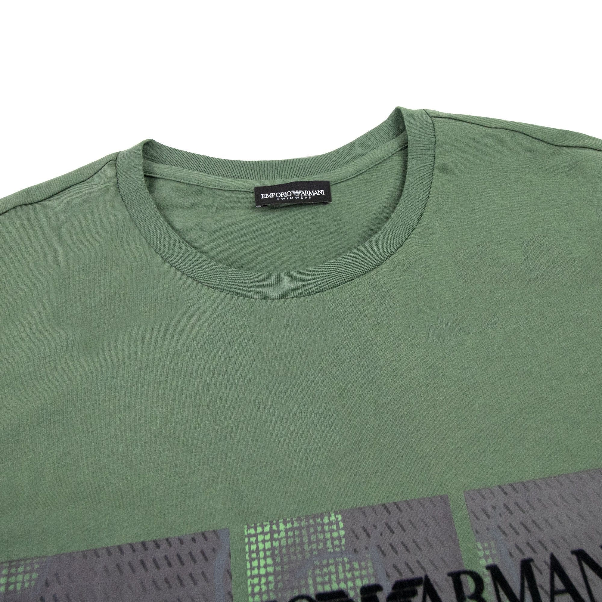 Emporio Armani Felt Logo Crew T-shirt Khaki