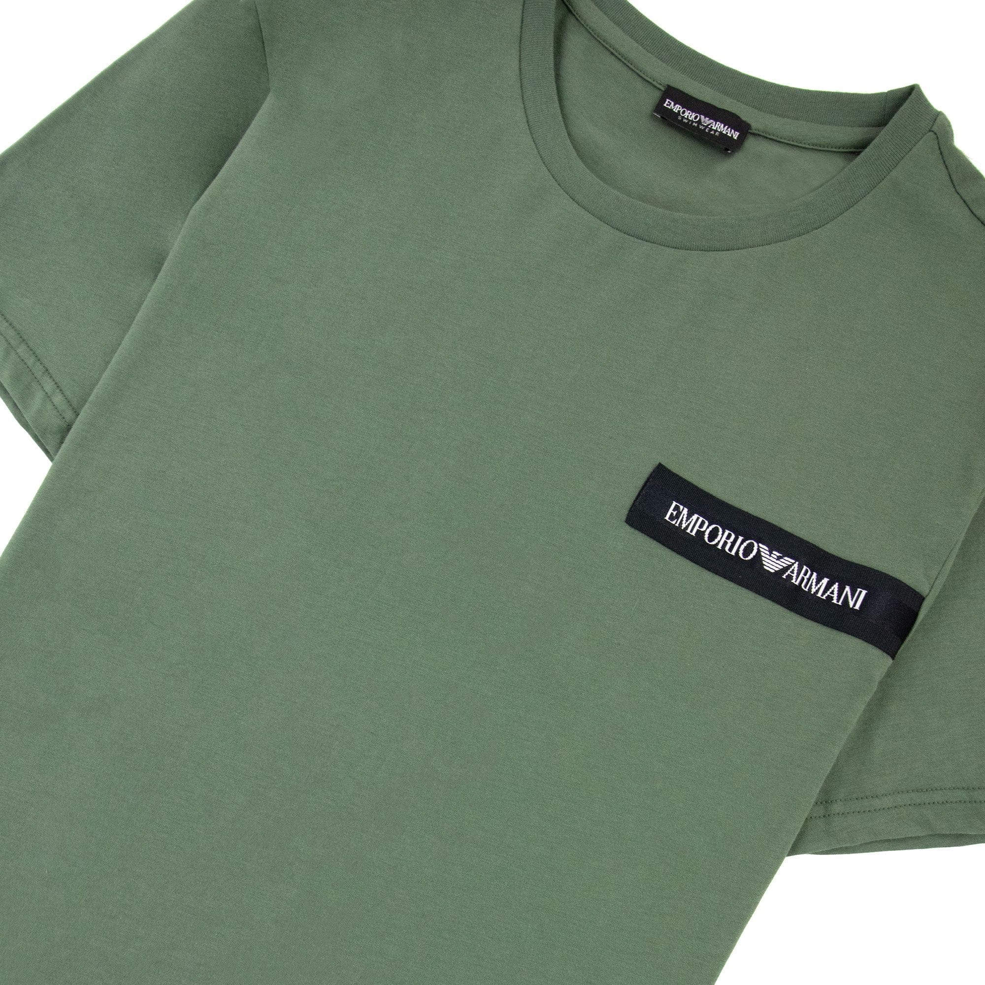 Emporio Armani Emporio Armani Crew Neck Logo T Shirt Khaki