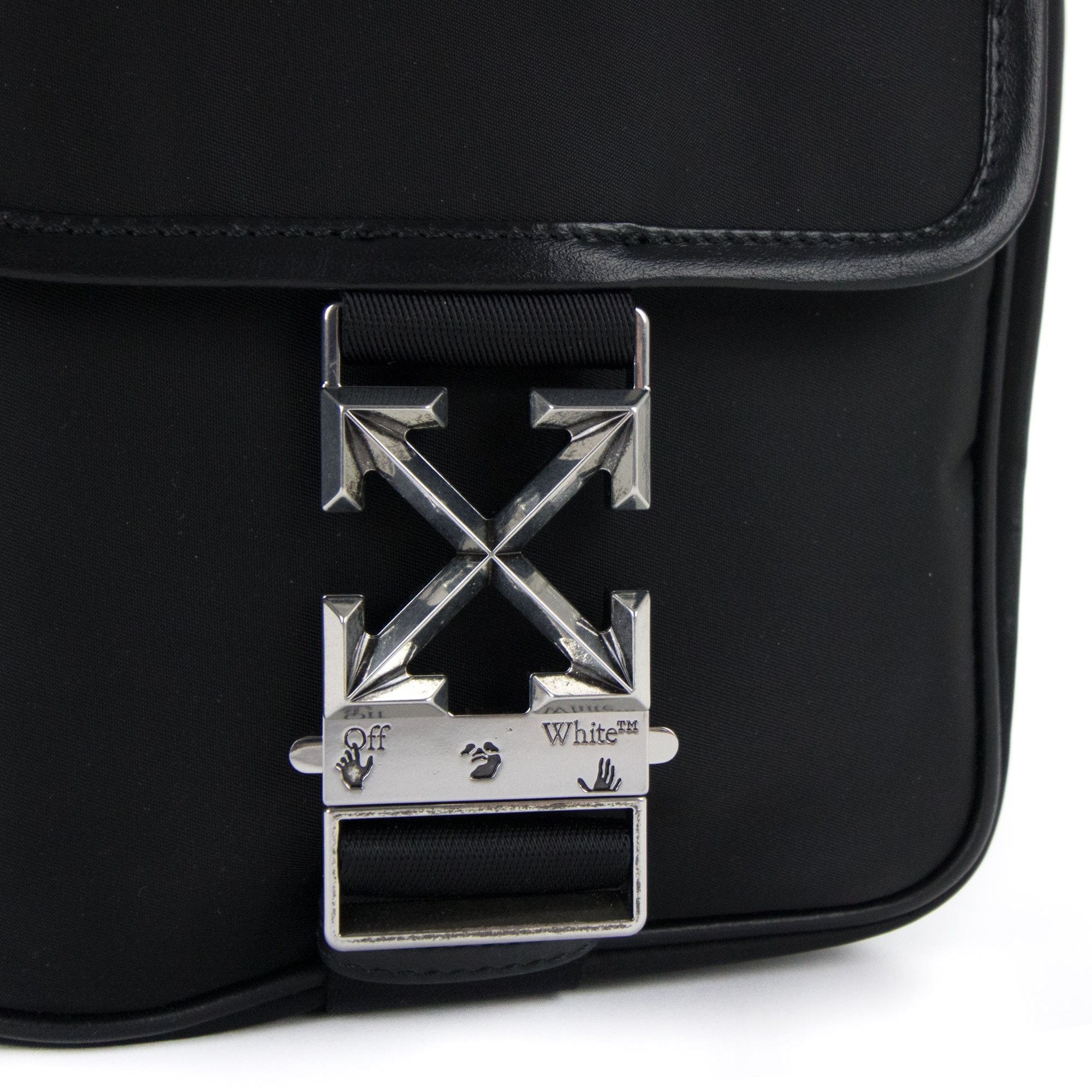 Off White Arrow Tuc Nyl Cross Body Bag Black