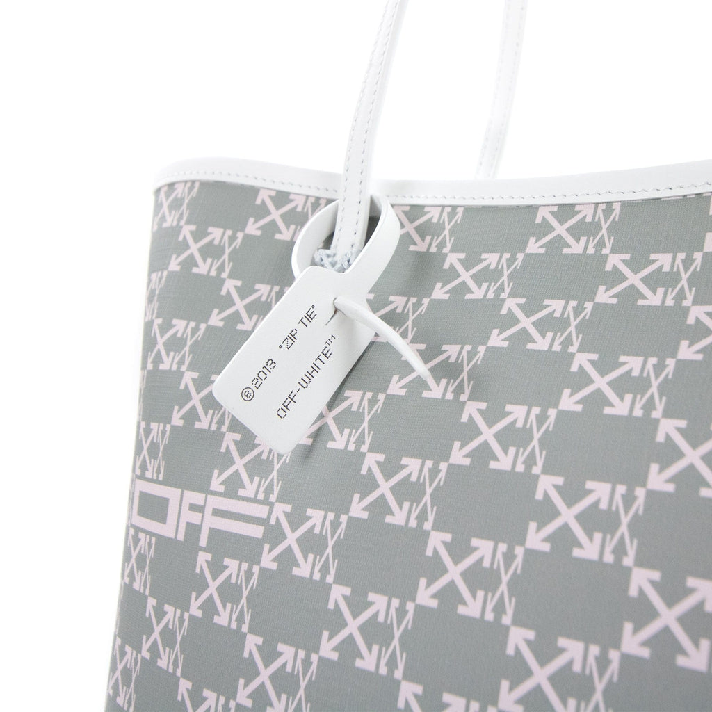 Off White Day Off Tote 33 Monogram Shoulder Bag Grey Pink