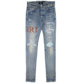 Amiri Leather Stitch Logo Jean Denim