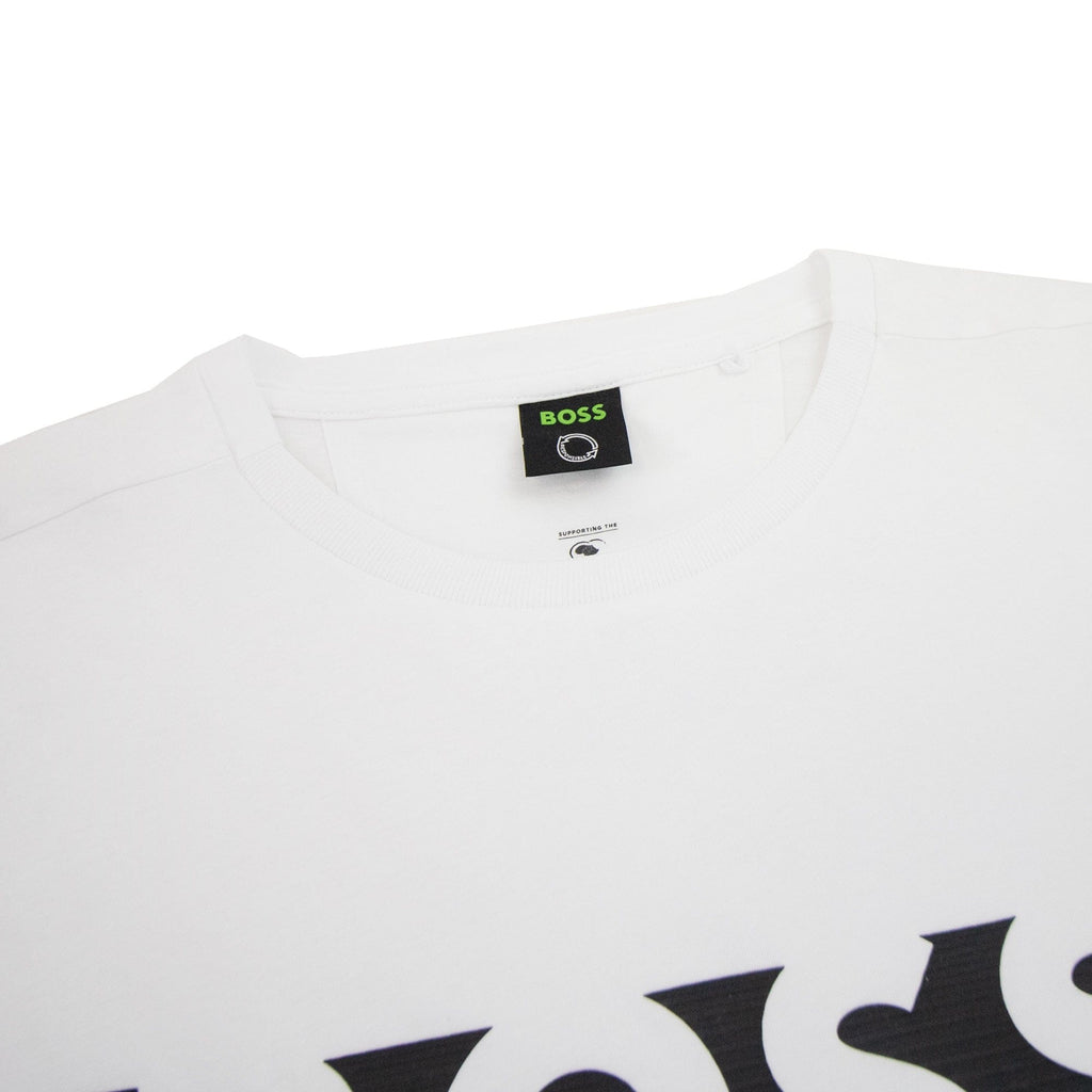 Hugo Boss Tee 1 Colour Block Logo T Shirt White 100