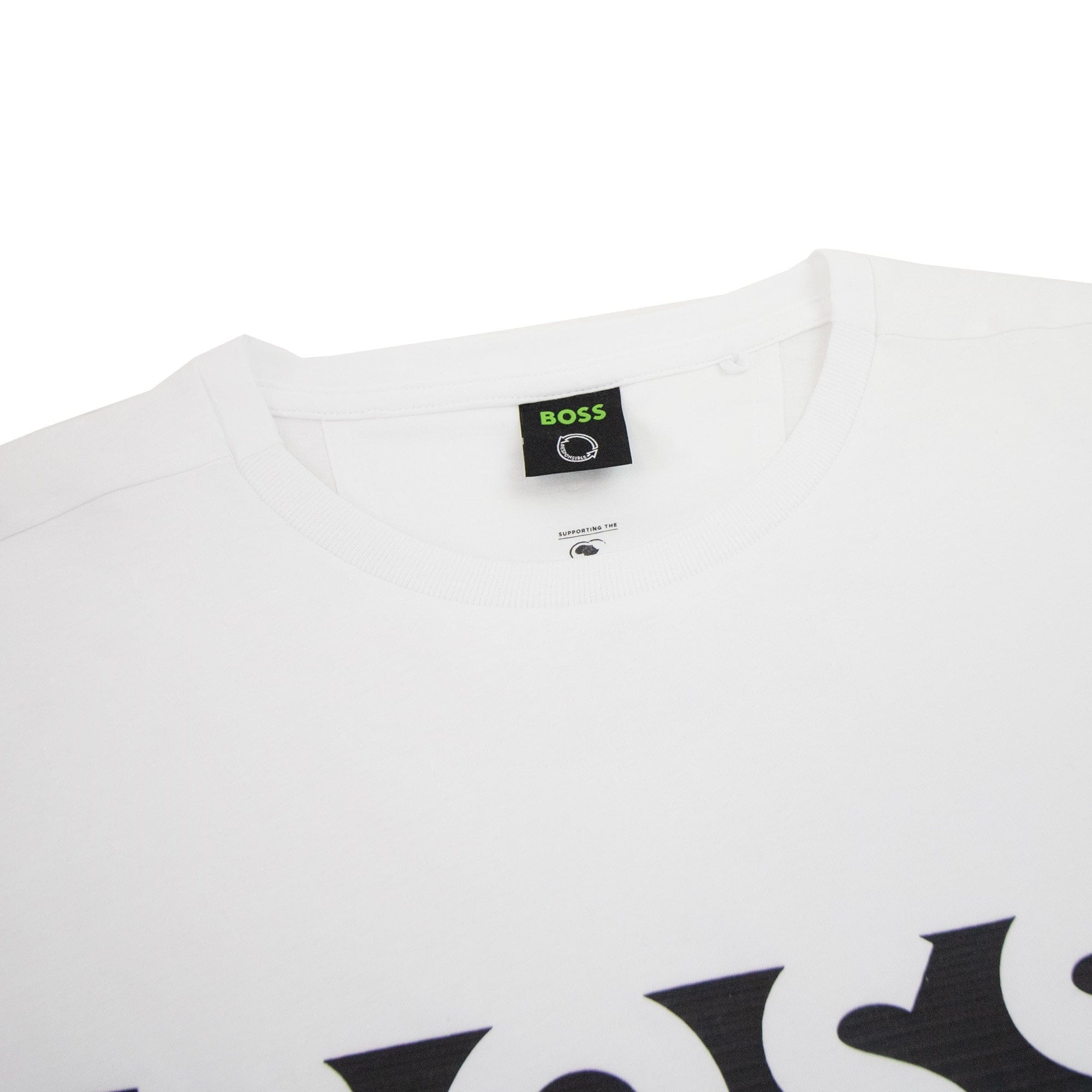 Hugo Boss Tee 1 Colour Block Logo T Shirt White 100