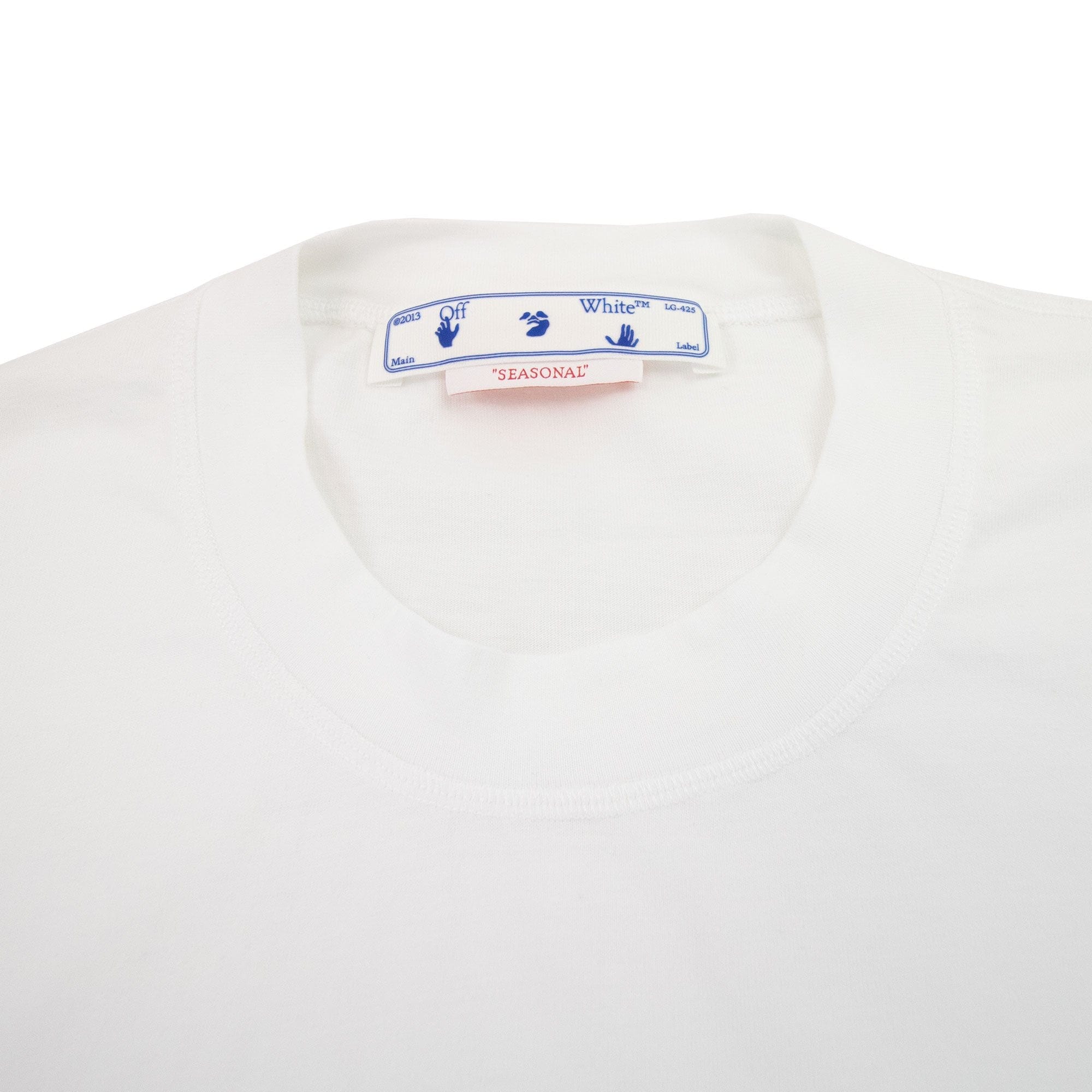 Off White Women Geometric Logo Cropped T Shirt White Multi