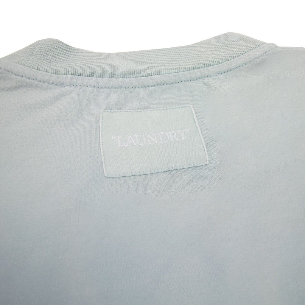 Off White Women Laundry Cropped T Shirt Light Blue