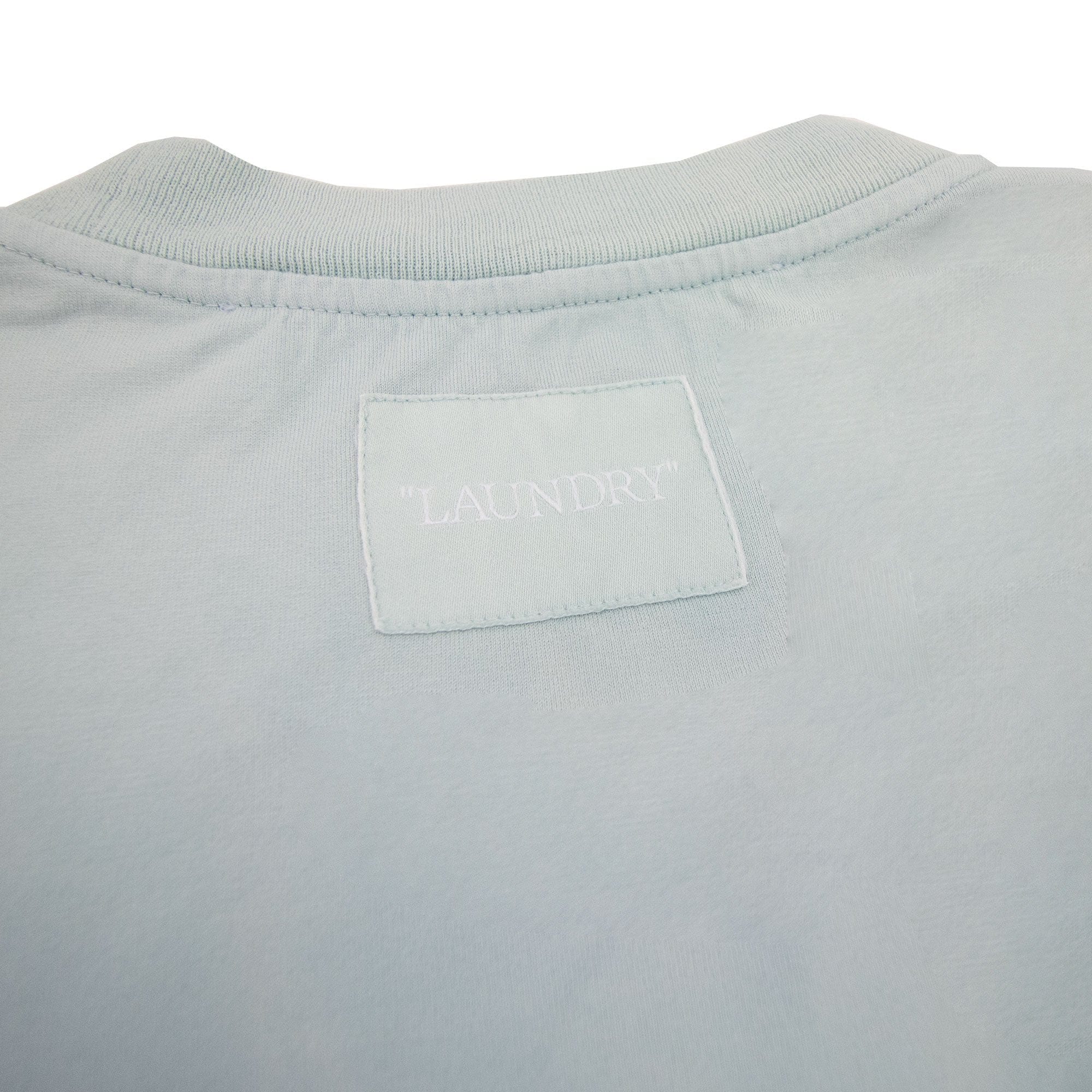 Off White Women Laundry Cropped T Shirt Light Blue