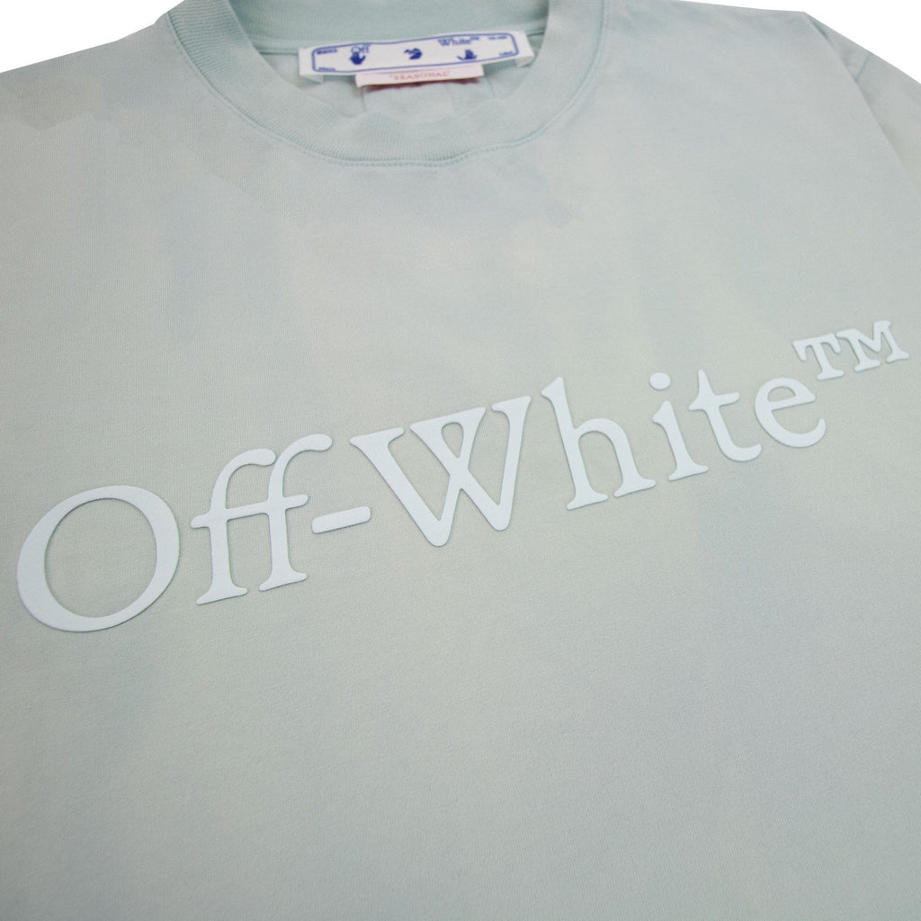 Off White Women Laundry Cropped T Shirt Light Blue