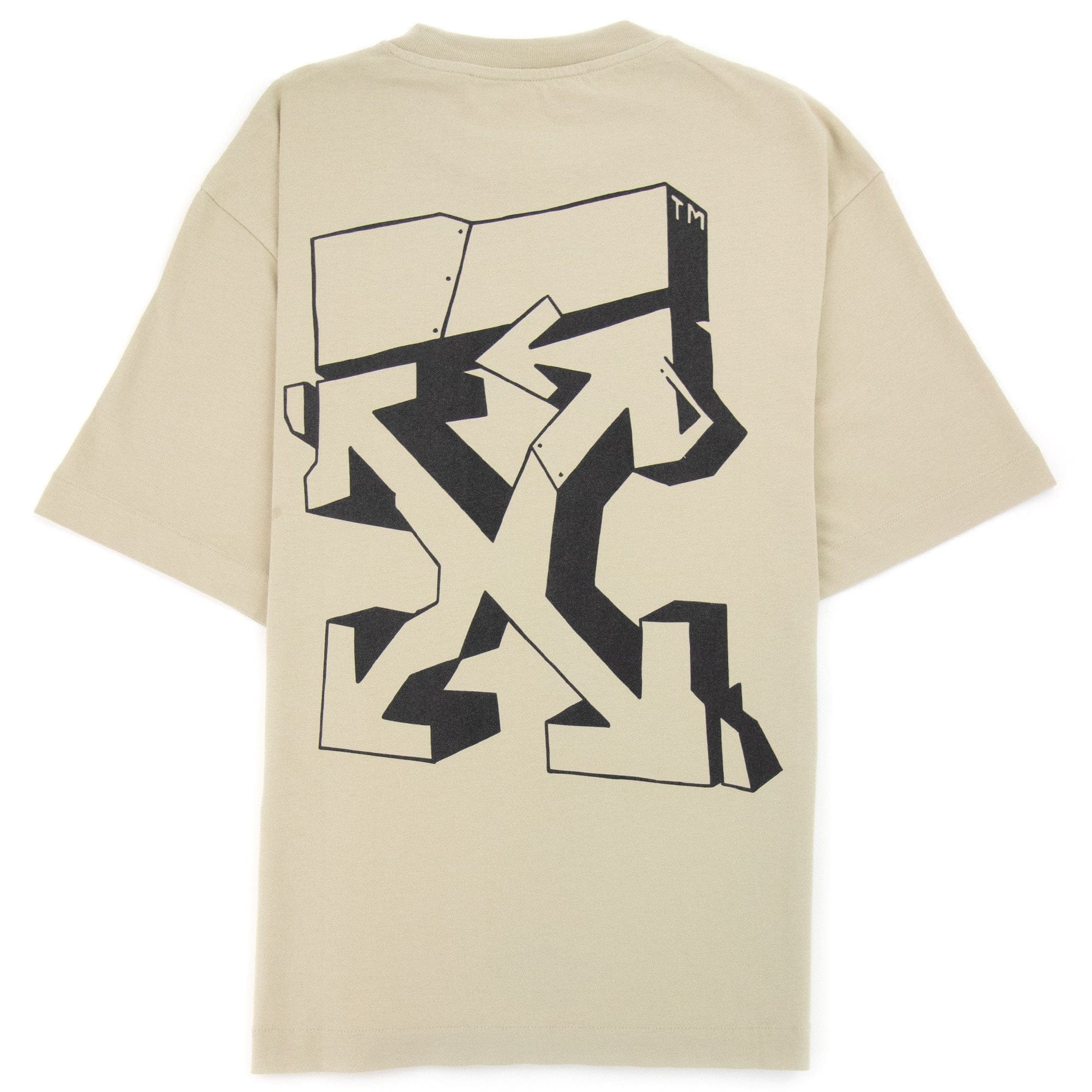 Off White Graf Outline Over Skate T Shirt Dark Sand/Black