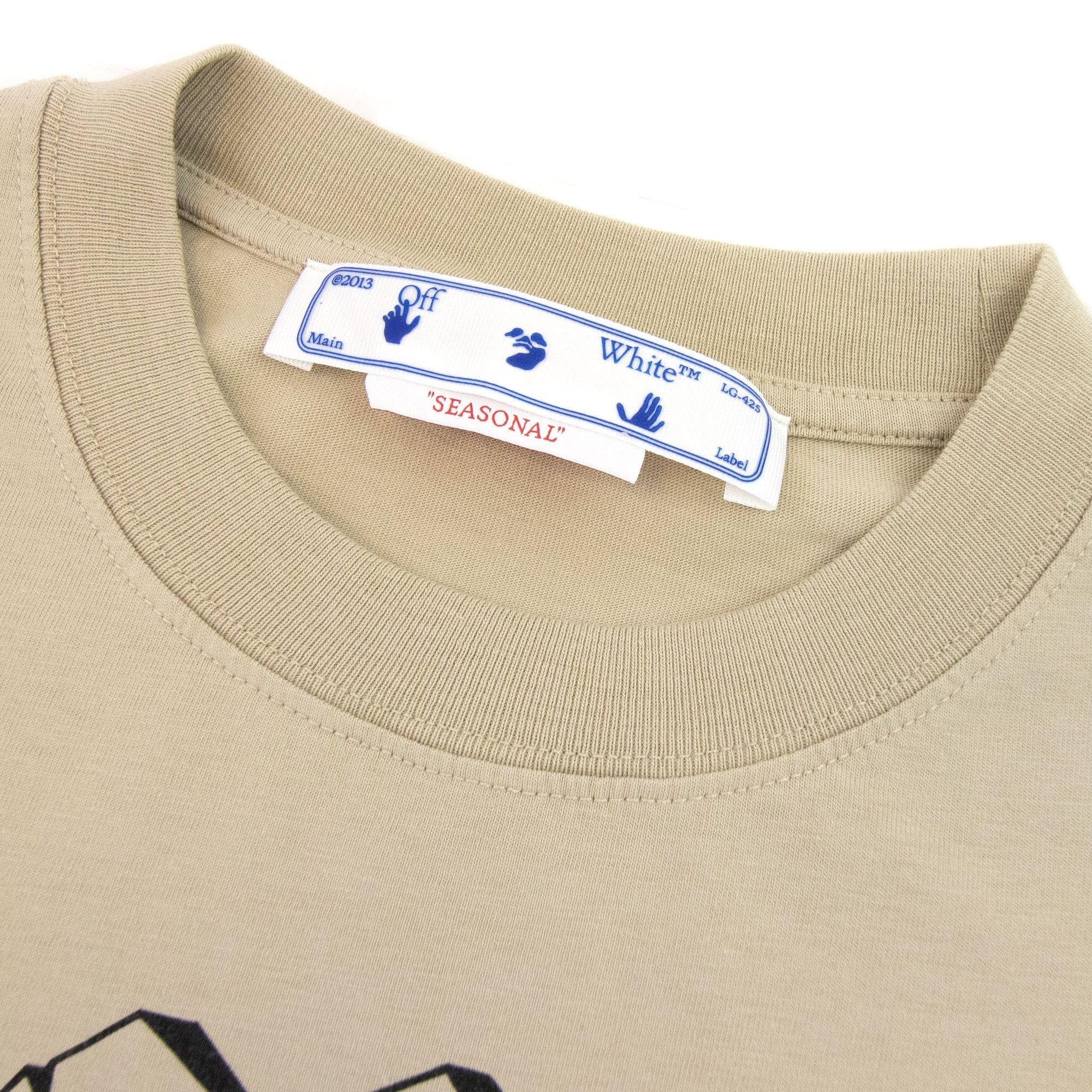 Off White Graf Outline Over Skate T Shirt Dark Sand/Black