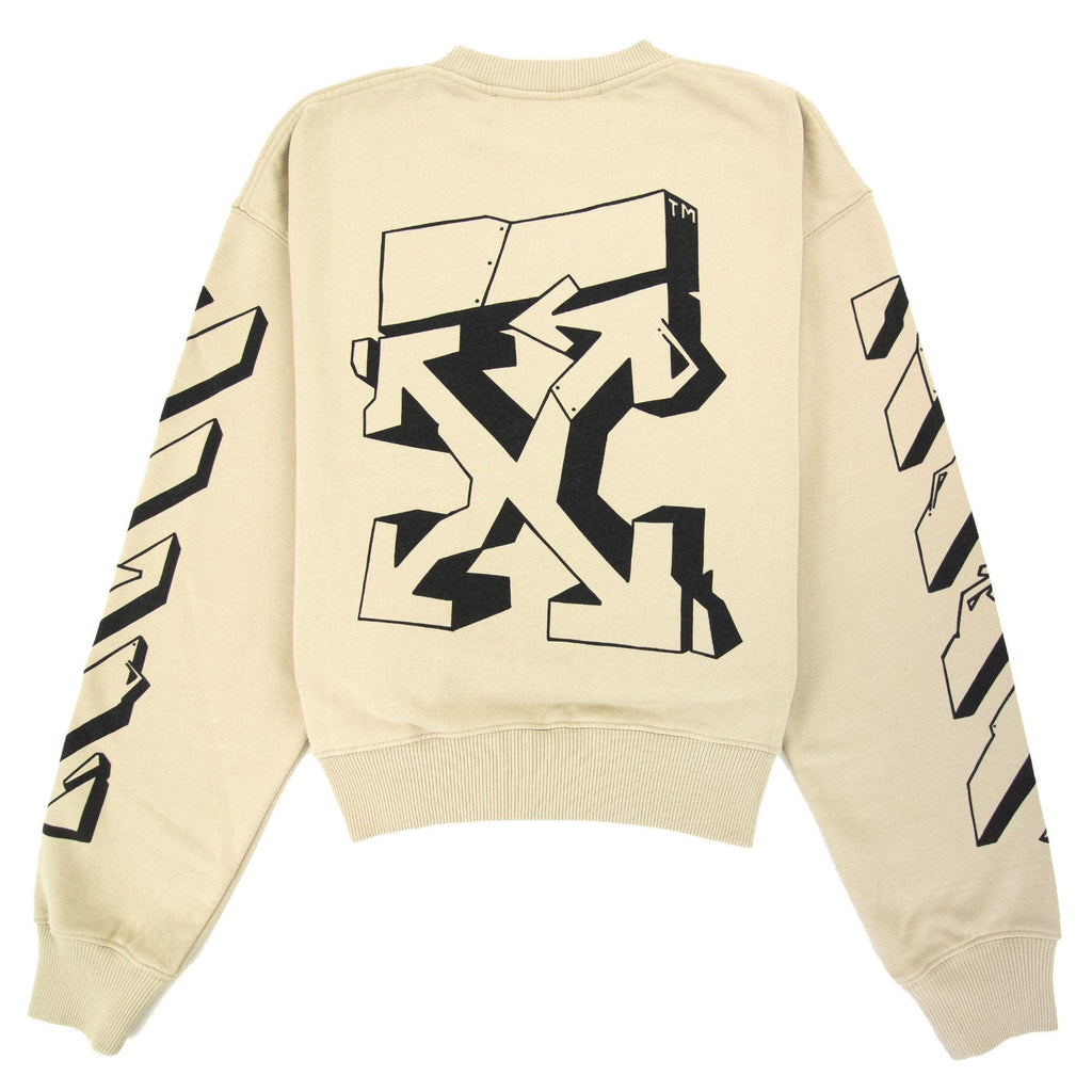 Off White Graff Outline Over Crewneck Sweatshirt Dark Sand/black