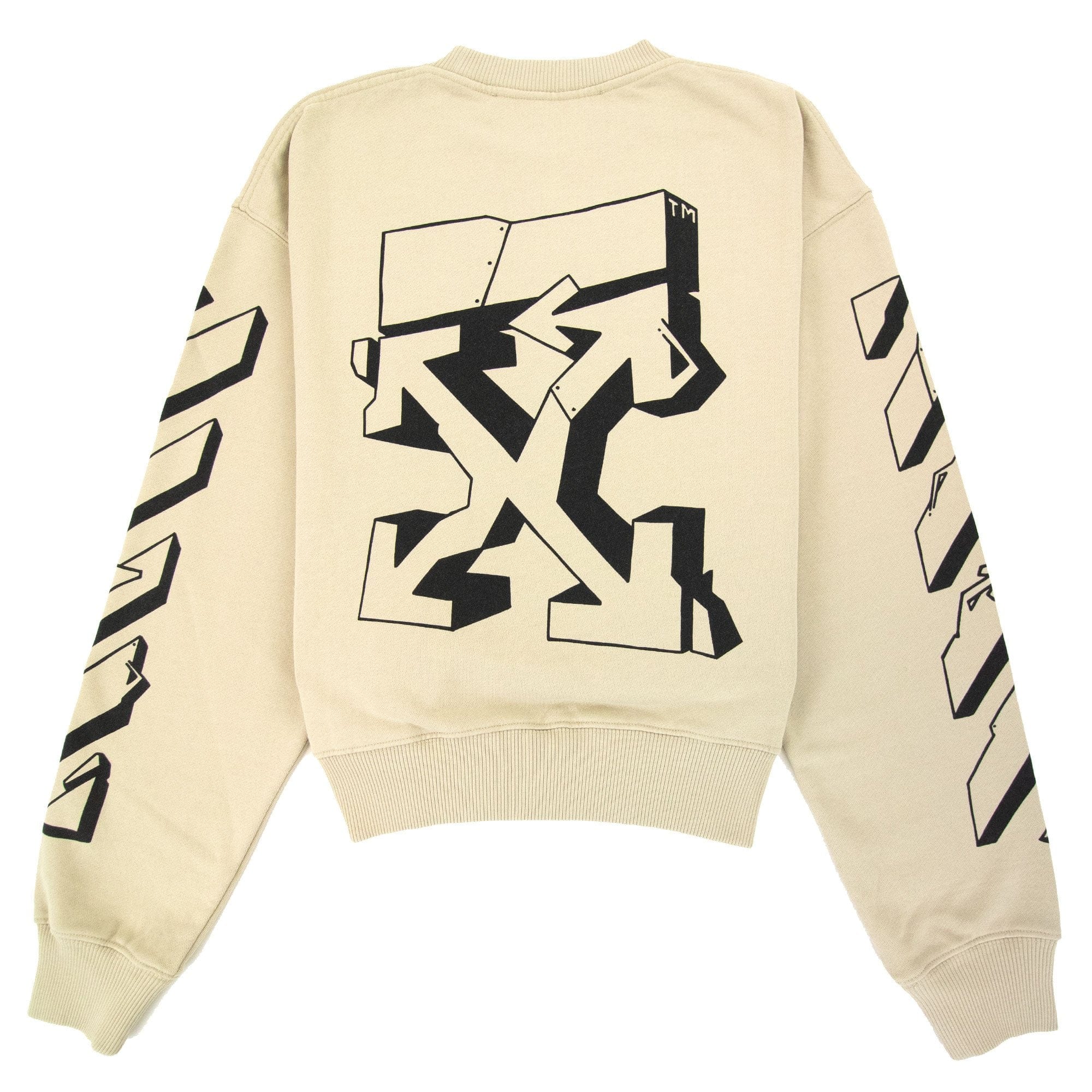 Off White Graff Outline Over Crewneck Sweatshirt Dark Sand/black