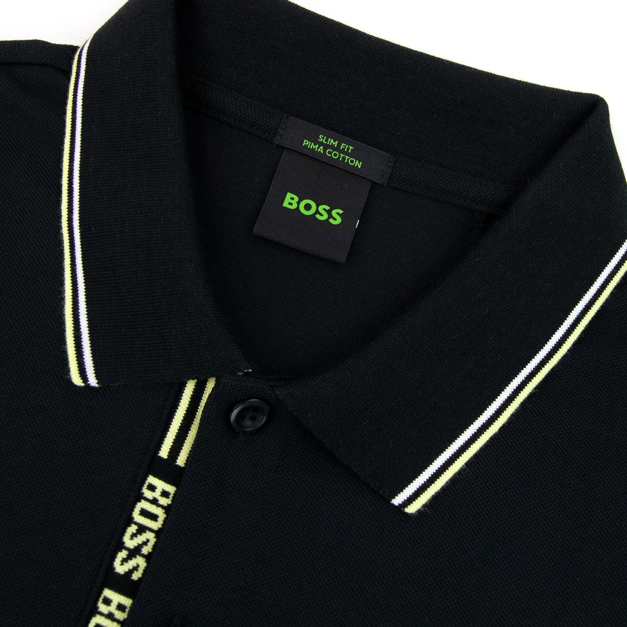 Hugo Boss Paule 4 Slim Fit Branded Placket Polo Black 001