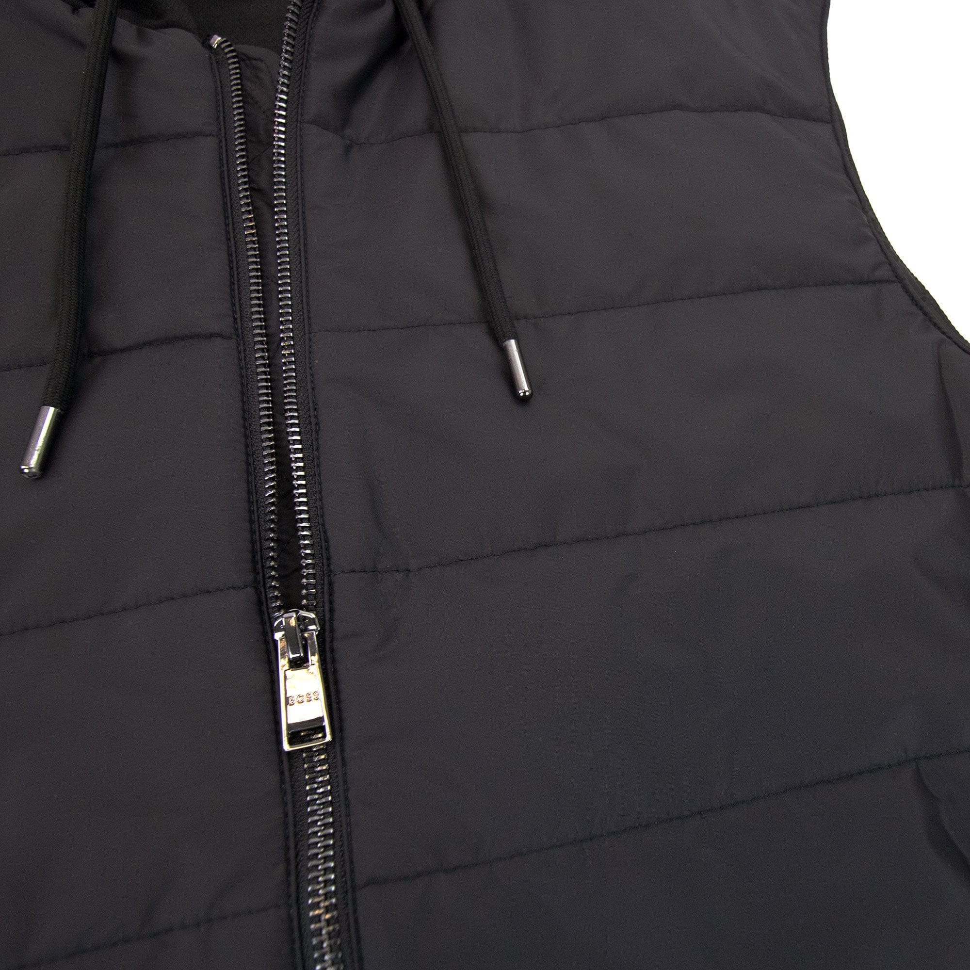 Hugo Boss Regular-fit Gilet In Cotton With Quilted Front Black