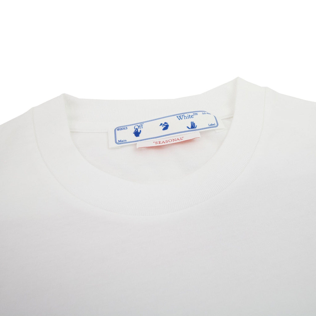 Off White Women Blue Red Arrow Casual T Shirt White Multi