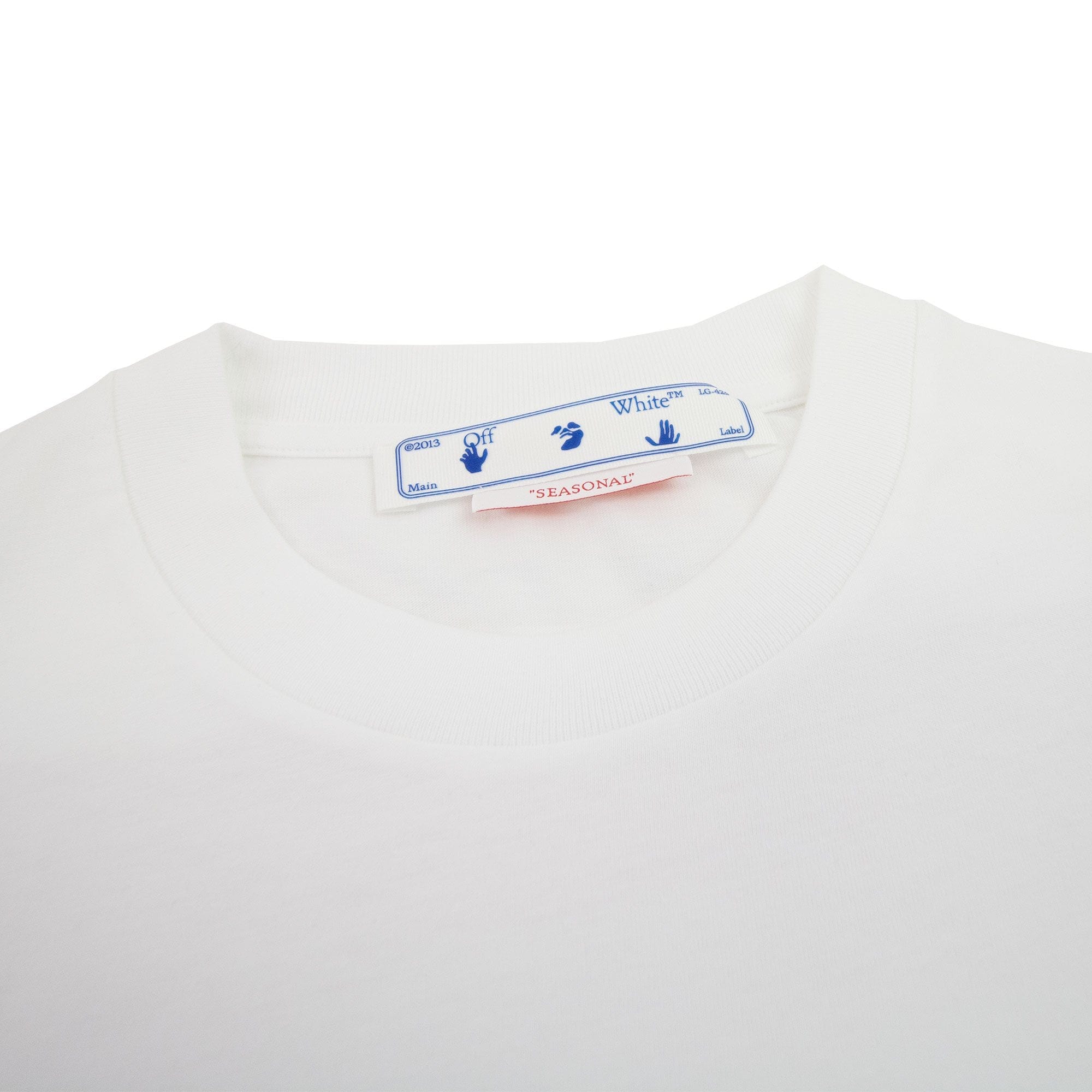 Off White Women Blue Red Arrow Casual T Shirt White Multi