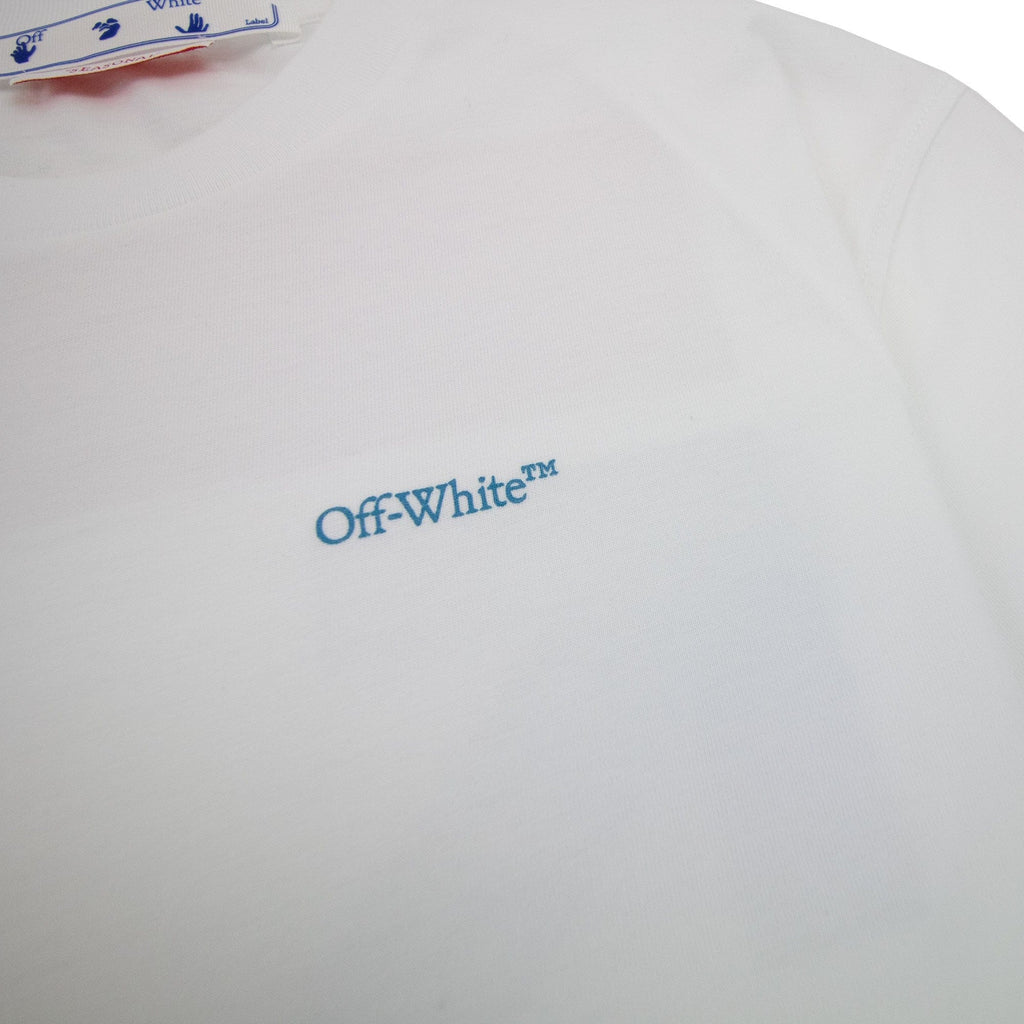 Off White Women Blue Red Arrow Casual T Shirt White Multi