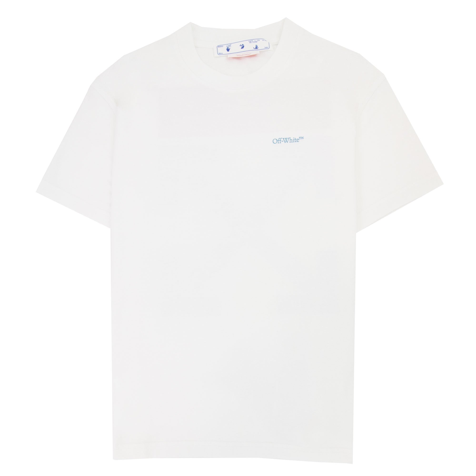 Off White Women Blue Red Arrow Casual T Shirt White Multi