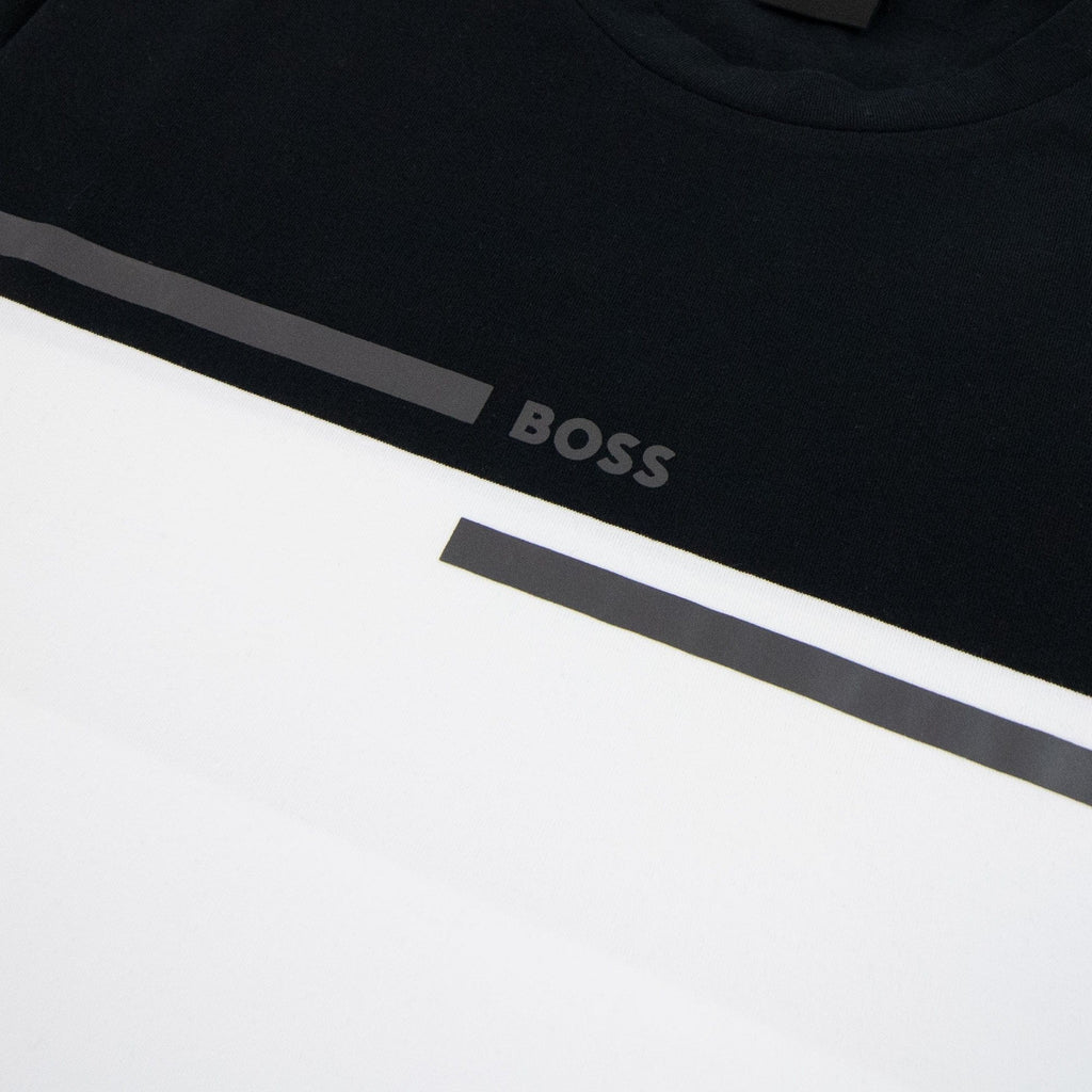 Hugo Boss Tee 4 Logo Print T Shirt Black/White 001