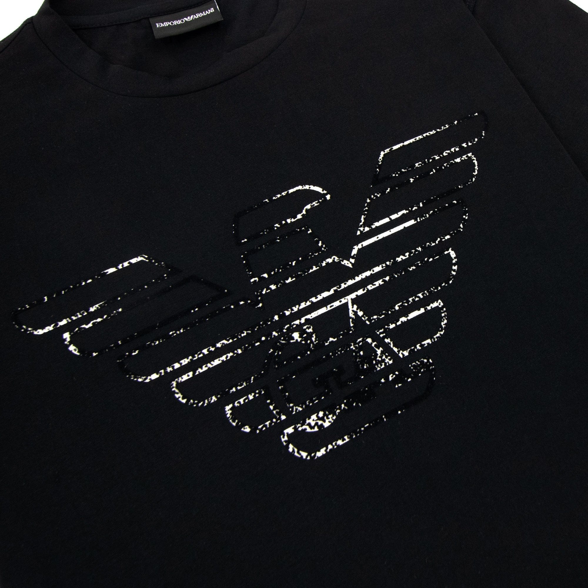 Emporio Armani Pima-jersey T-shirt With Graffiti Logo Black