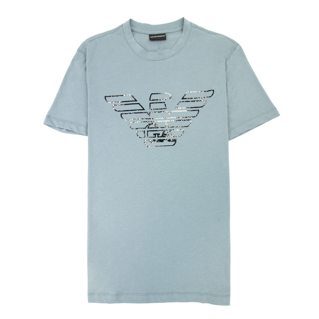 Emporio Armani Pima-jersey T-shirt With Graffiti Logo Green
