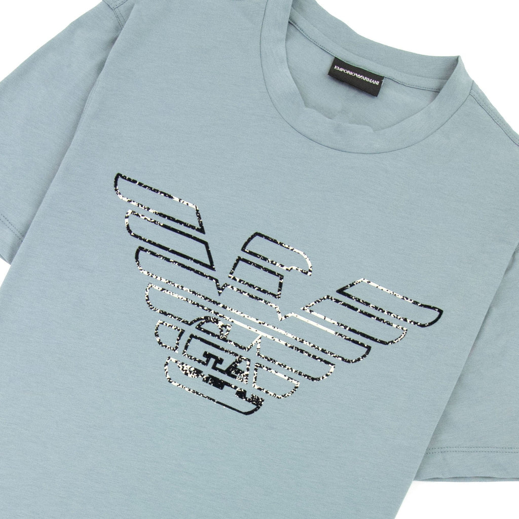 Emporio Armani Pima-jersey T-shirt With Graffiti Logo Green
