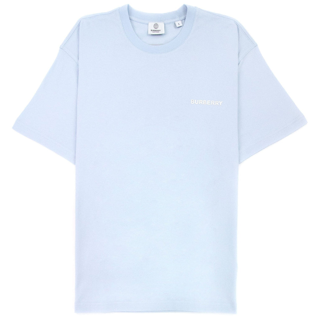 Burberry Back Monogram Motif Cotton Oversized T-shirt Sky Blue