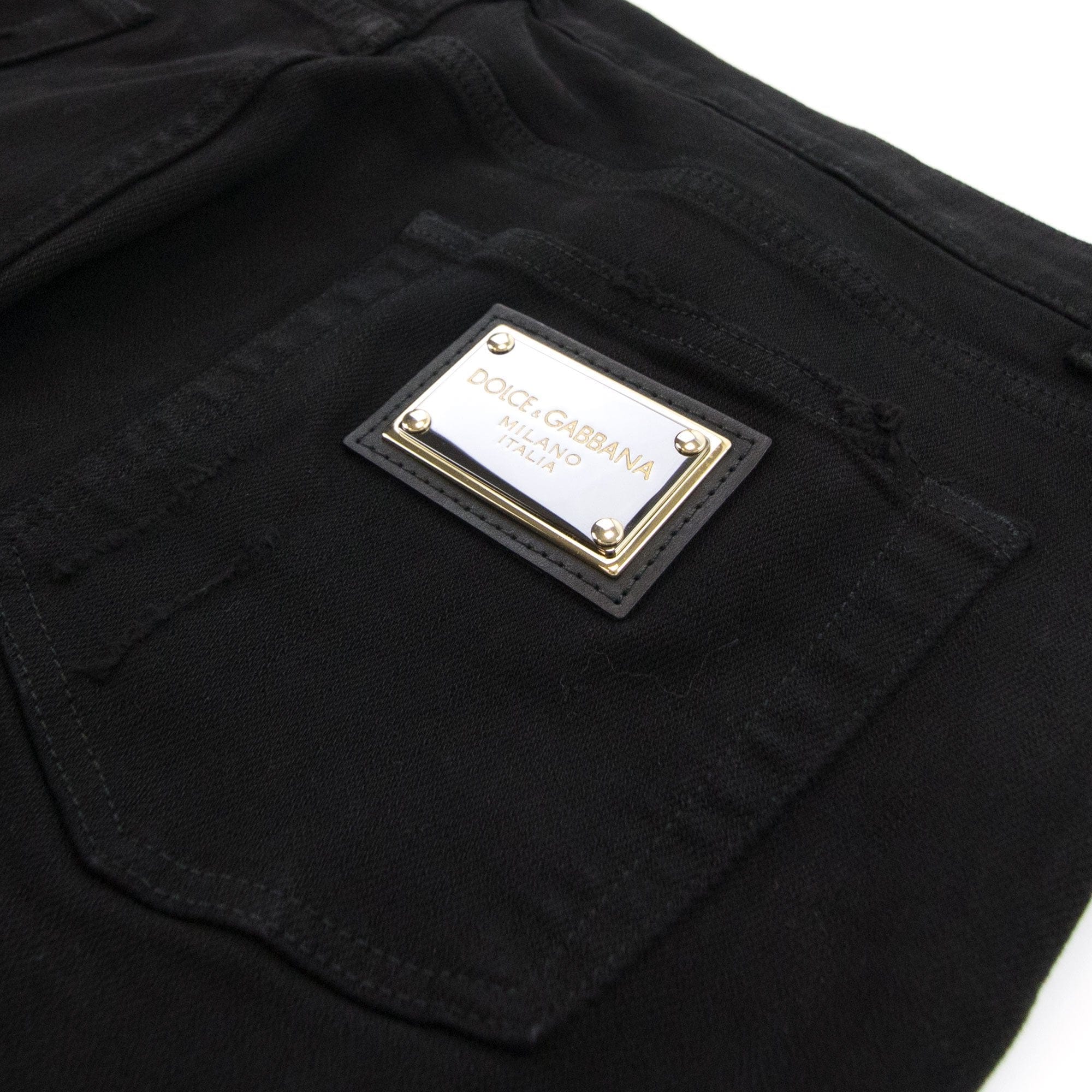 Dolce & Gabbana Black Slim-fit Stretch Jeans With Rips Black