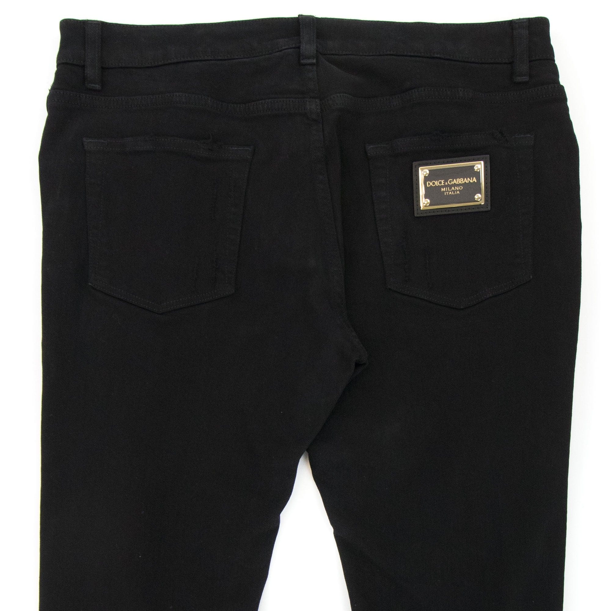 Dolce & Gabbana Black Slim-fit Stretch Jeans With Rips Black