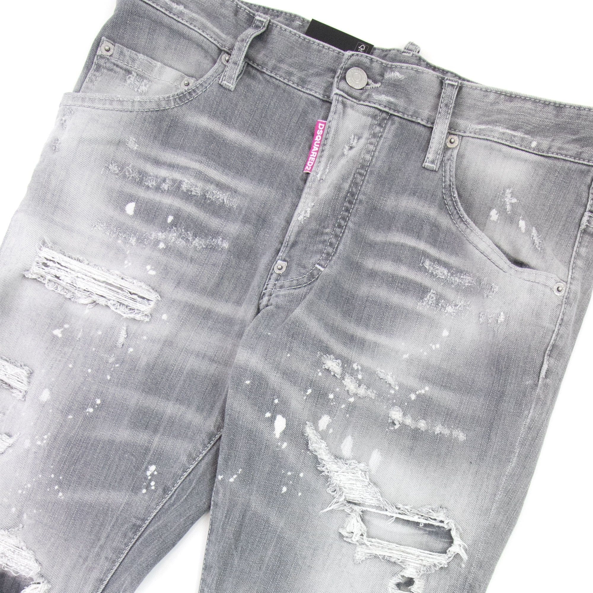 Dsquared2 Skater Denim Wash Ripped Jeans Light Grey 852