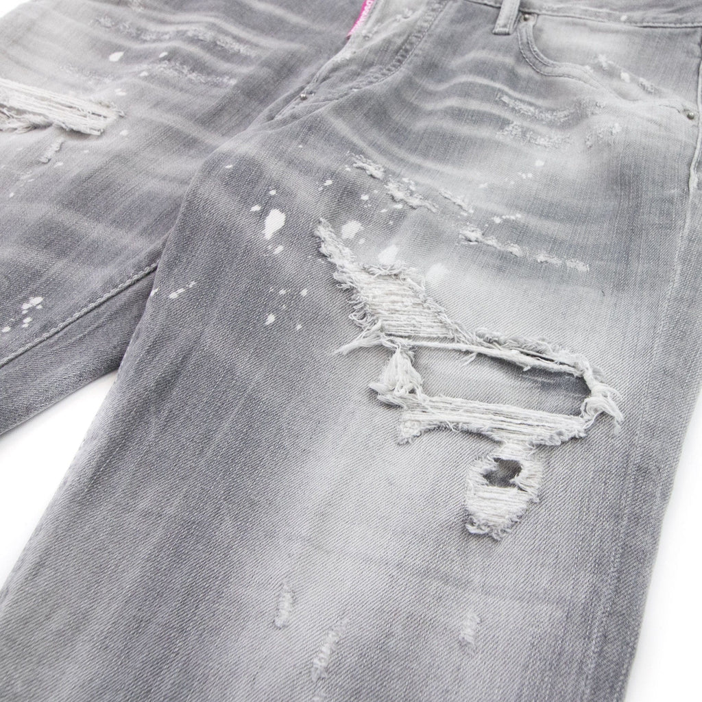 Dsquared2 Skater Denim Wash Ripped Jeans Light Grey 852