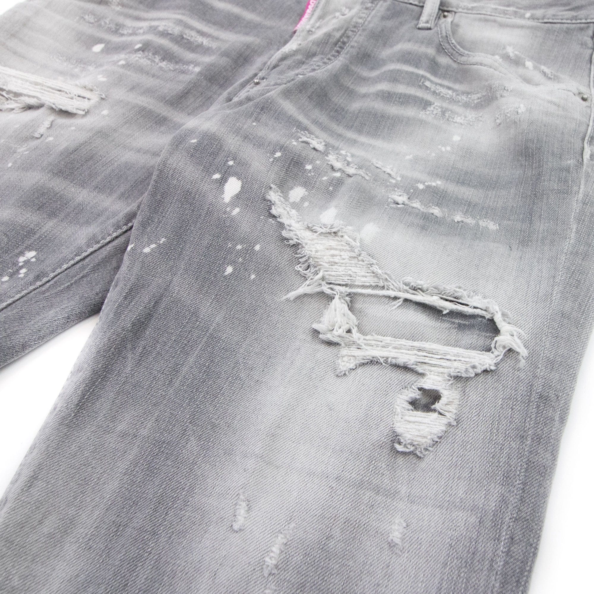 Dsquared2 Skater Denim Wash Ripped Jeans Light Grey 852