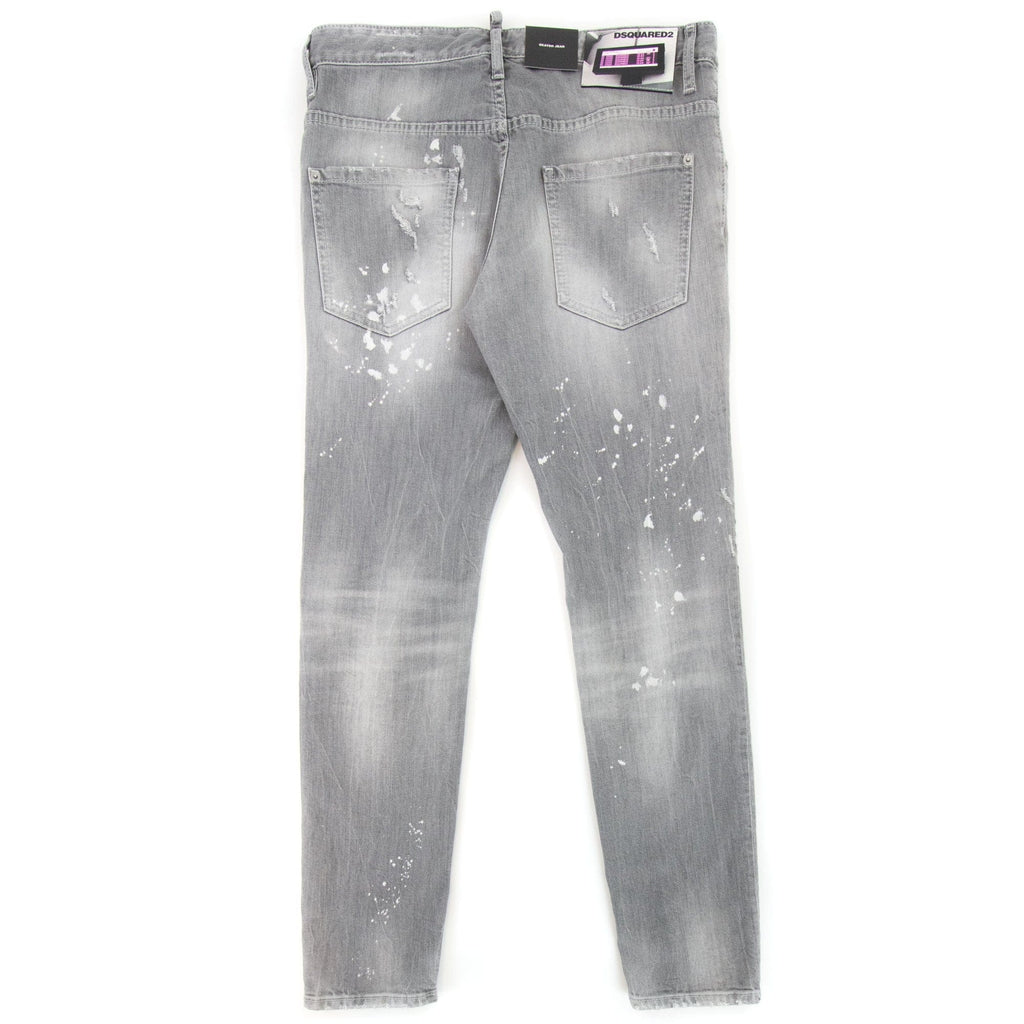 Dsquared2 Skater Denim Wash Ripped Jeans Light Grey 852