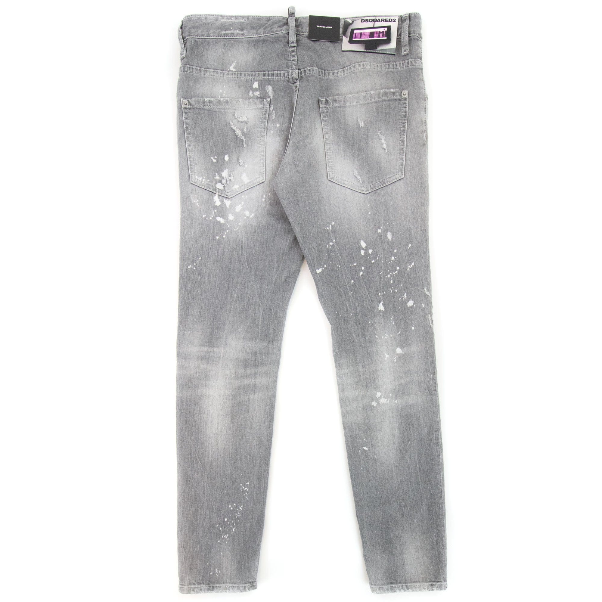 Dsquared2 Skater Denim Wash Ripped Jeans Light Grey 852